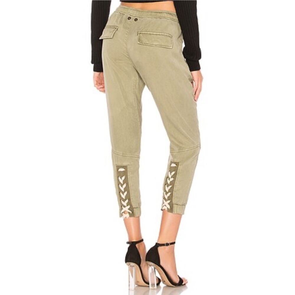 PAM & GELA Lace-Up Hem Crop Utility Pants Soft Moss Size S MINT CONDITION $245